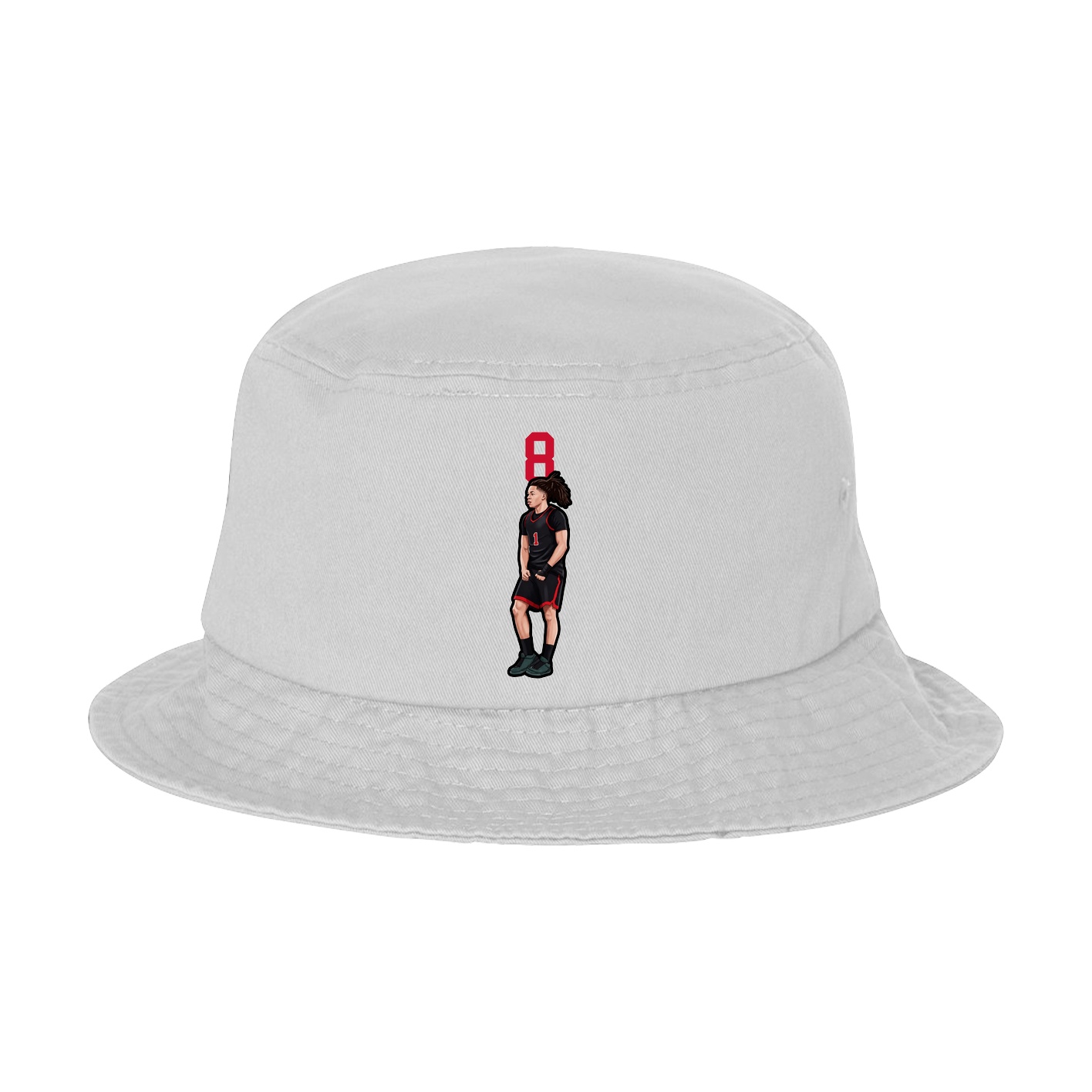 Bucket Cap — Number Top in White