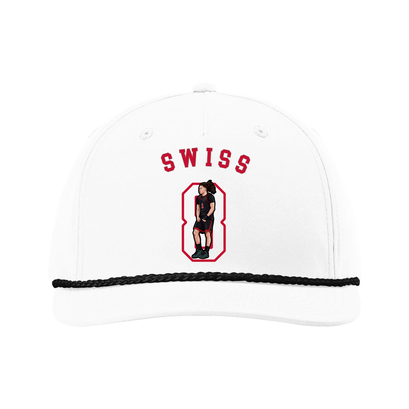 Five-Panel Classic Rope Cap — Shirsey Arch in White