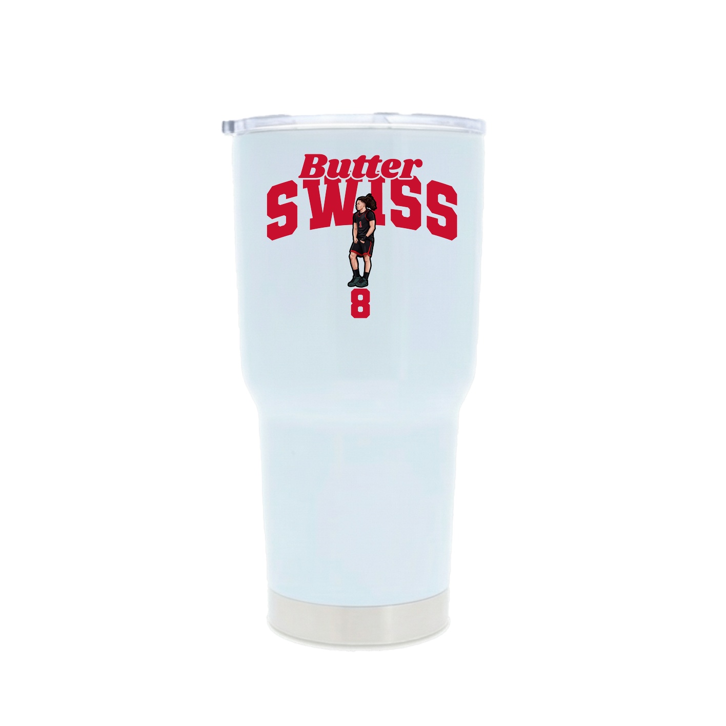 30oz Stainless Steel Tumbler — Signature Arch in White
