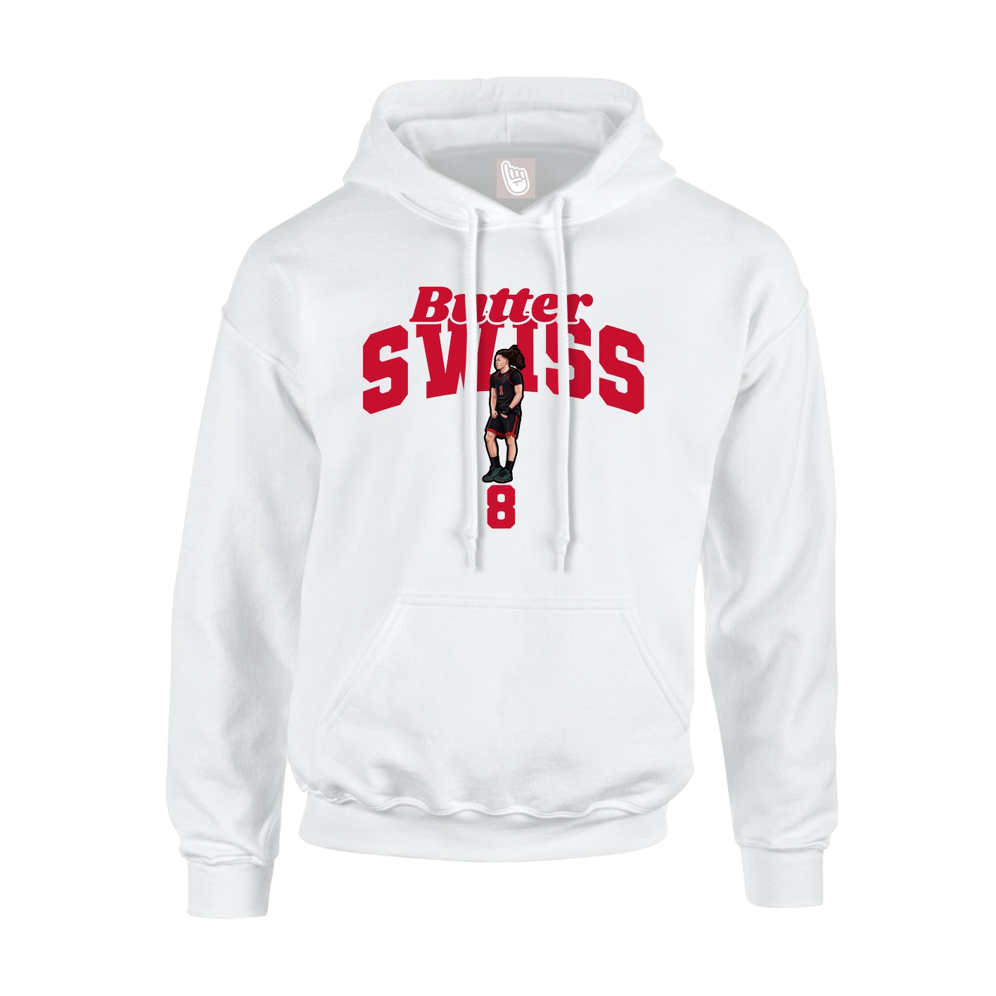 Youth Hoodie — Signature Arch in White