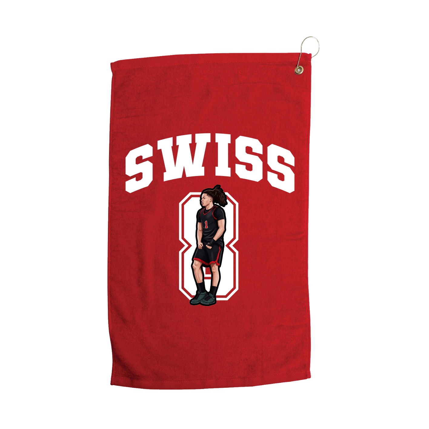 Golf Towel — Number in Red