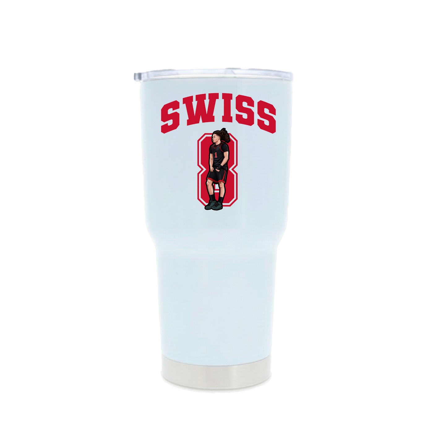 30oz Stainless Steel Tumbler — Number in White