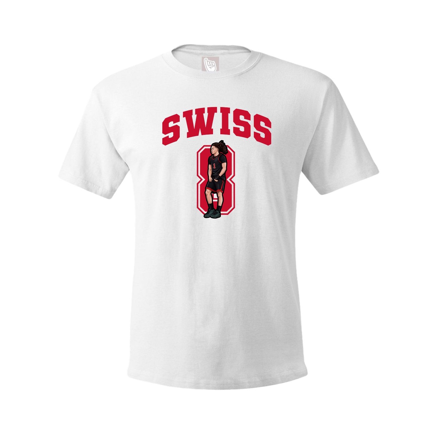 Youth Tee — Number in White