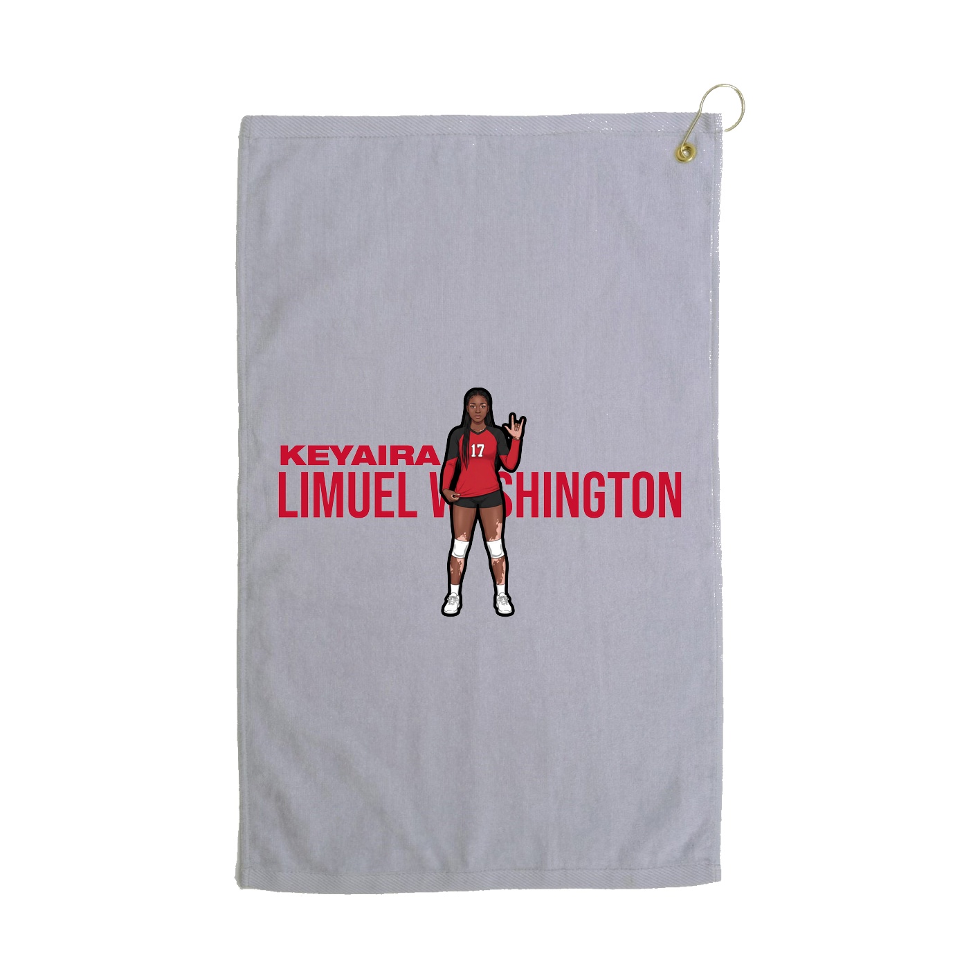 Golf Towel — Player Name in Grey