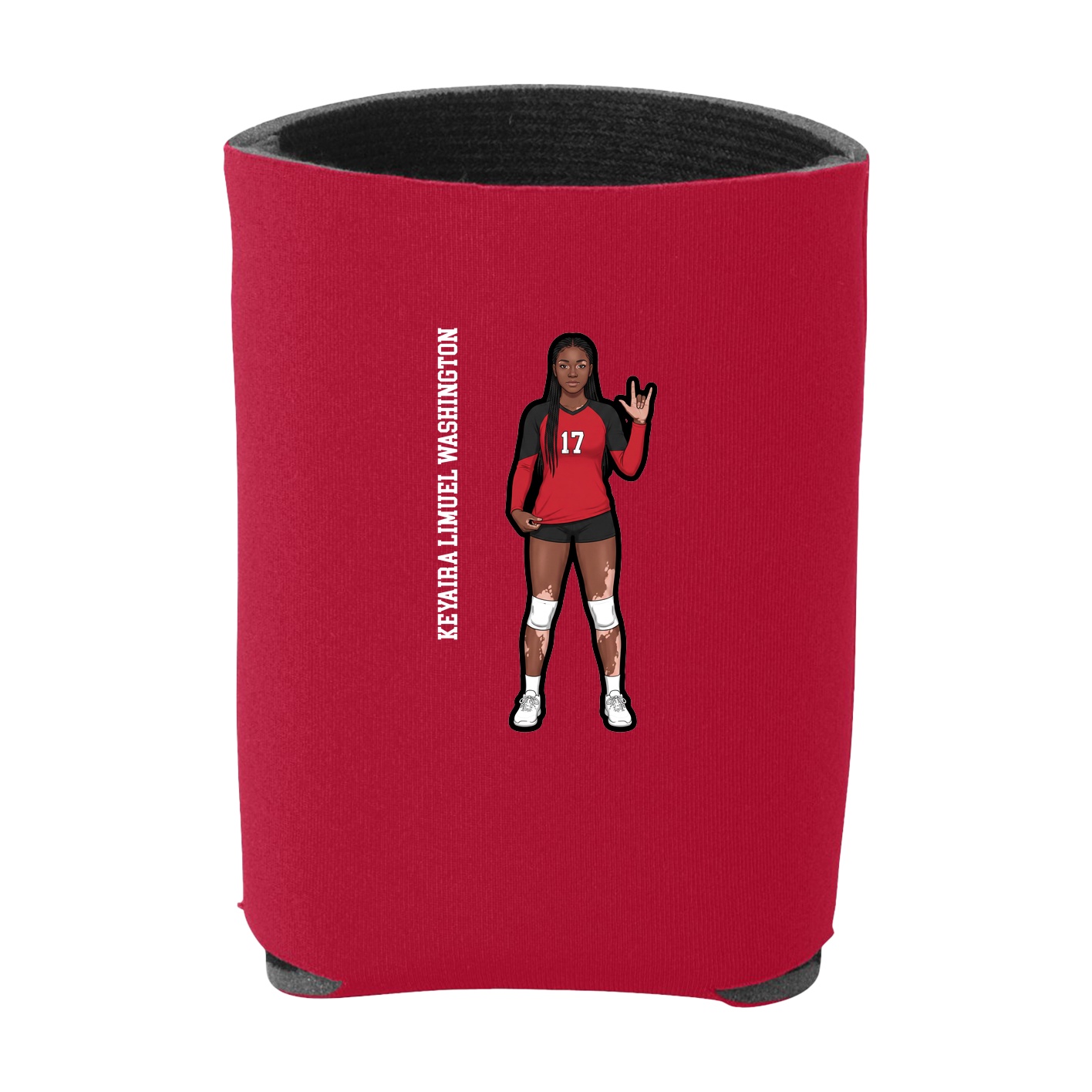 Can Holder — Name Vertical in Red