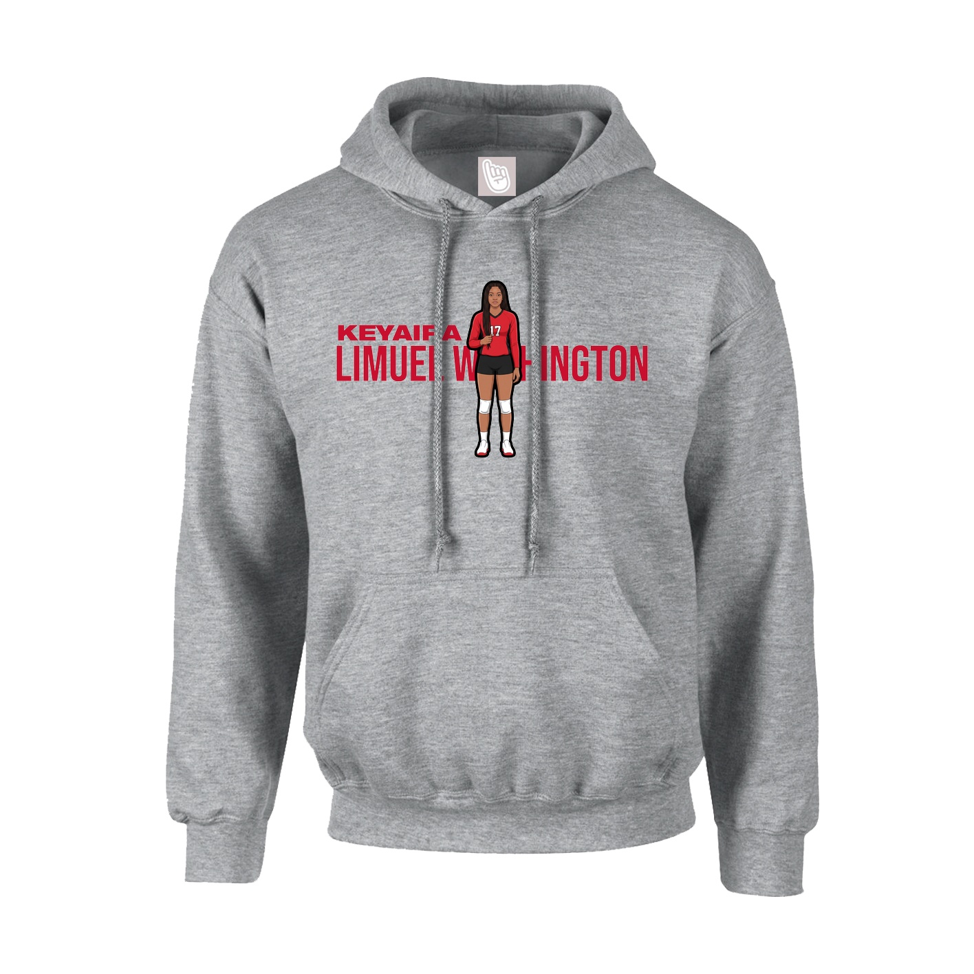 Hoodie — Player Name in Grey