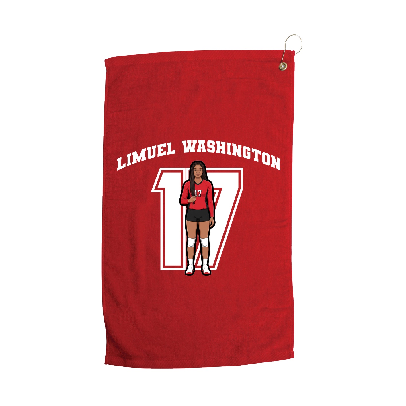 Golf Towel — Number in Red