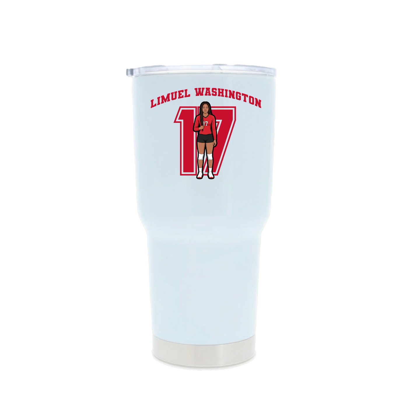 30oz Stainless Steel Tumbler — Number in White