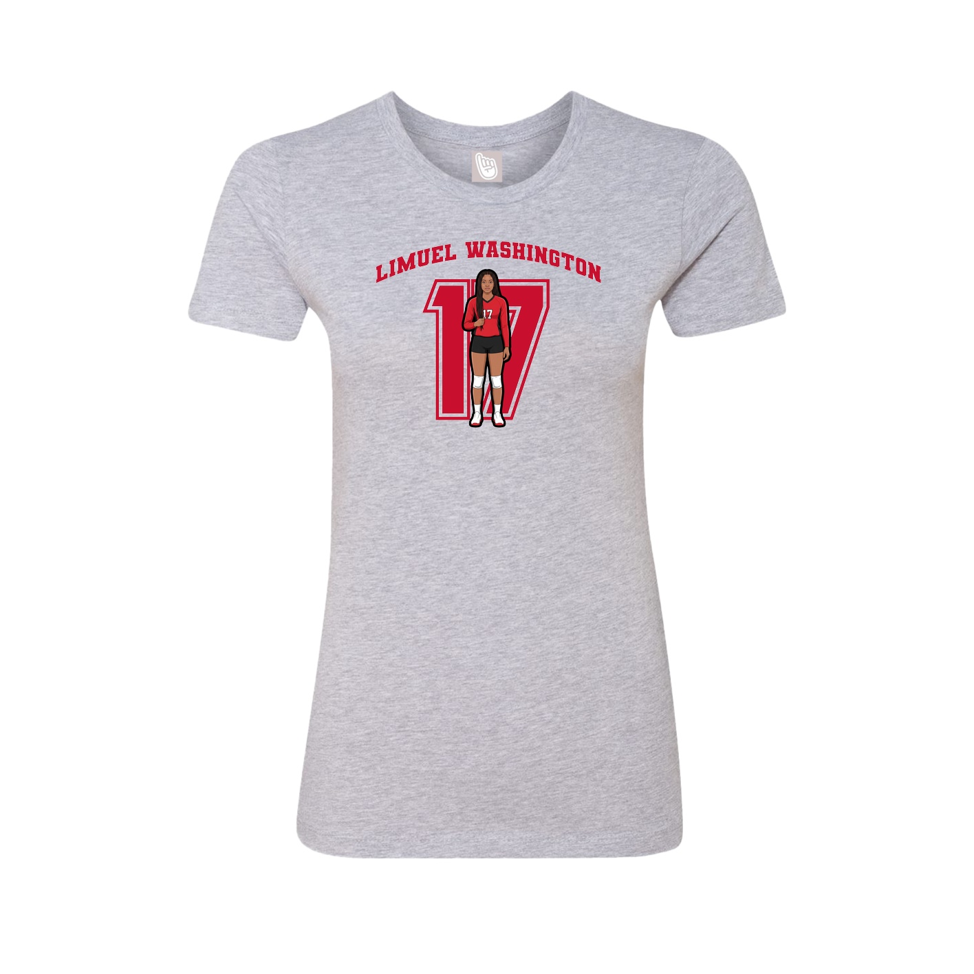 Fitted Women's Tee — Number in Grey