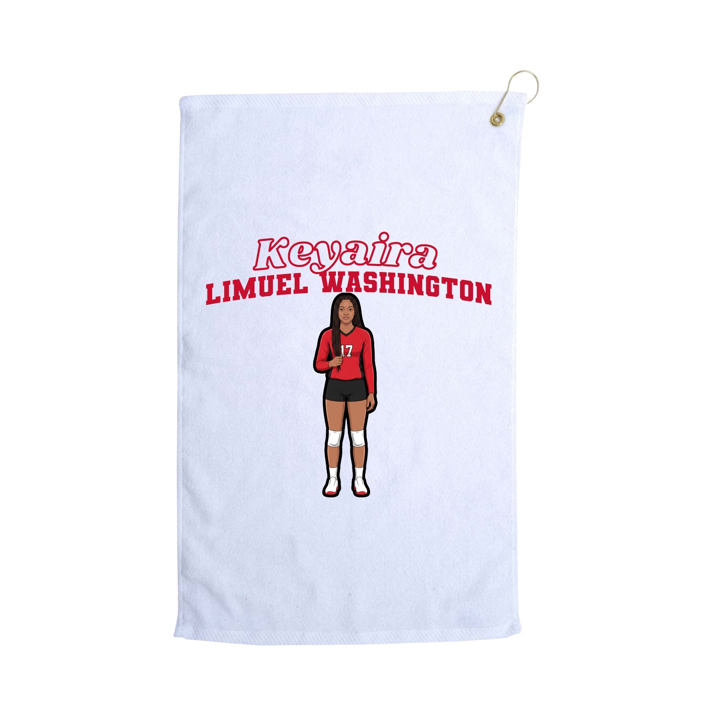 Golf Towel — Name Arch in White