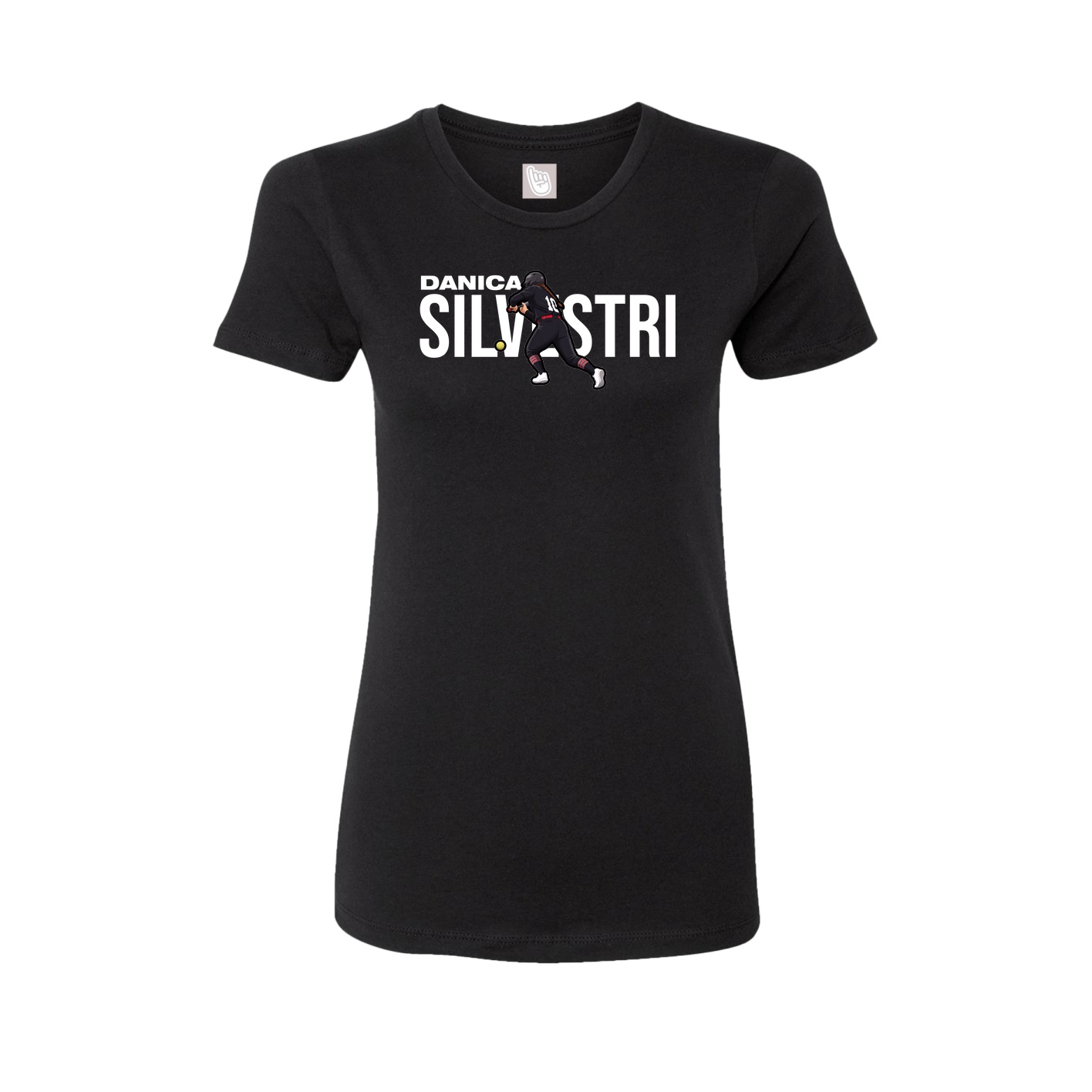 Fitted Women's Tee — Player Name in Black