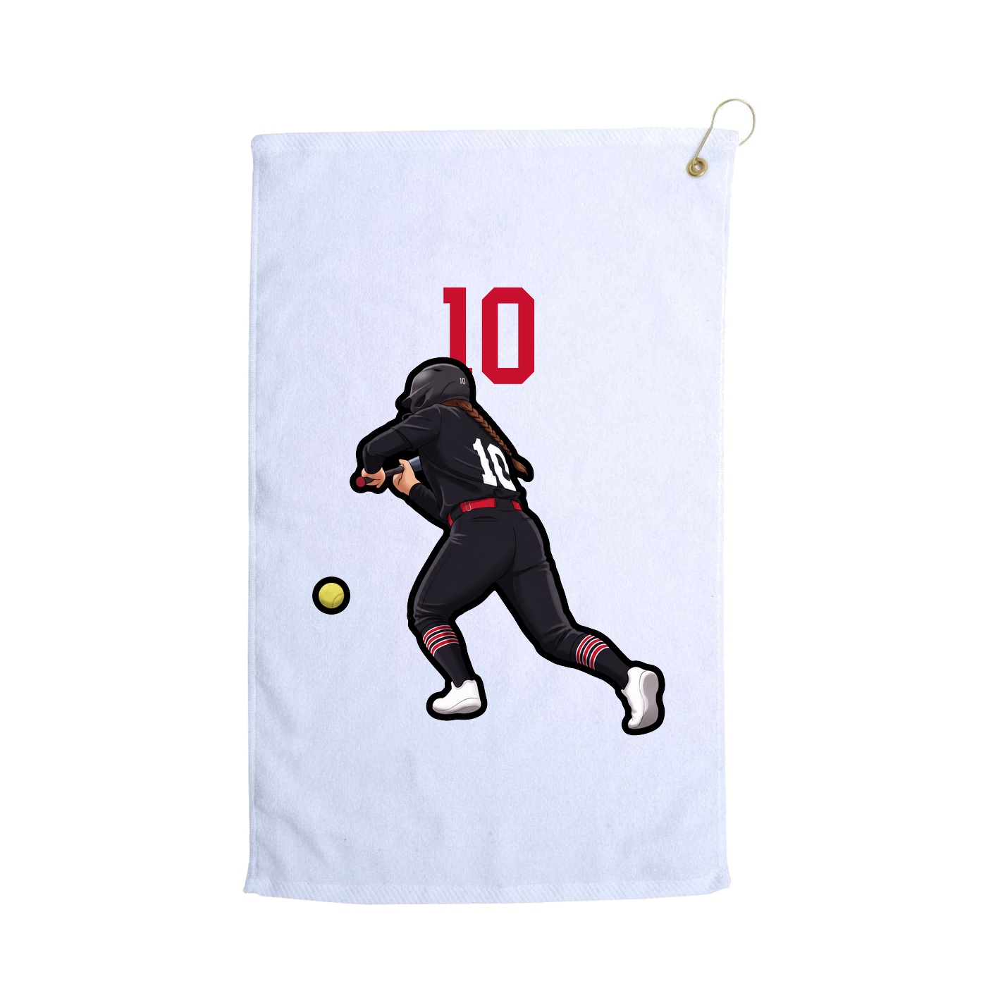 Golf Towel — Number Top in White