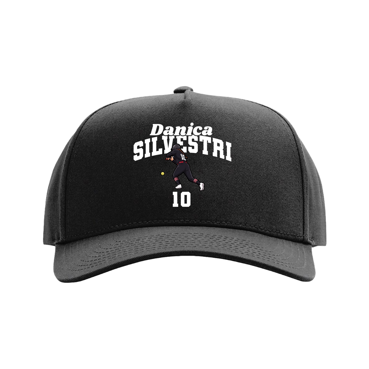 Full Fabric Five-Panel Champ Cap — Signature Arch in Black