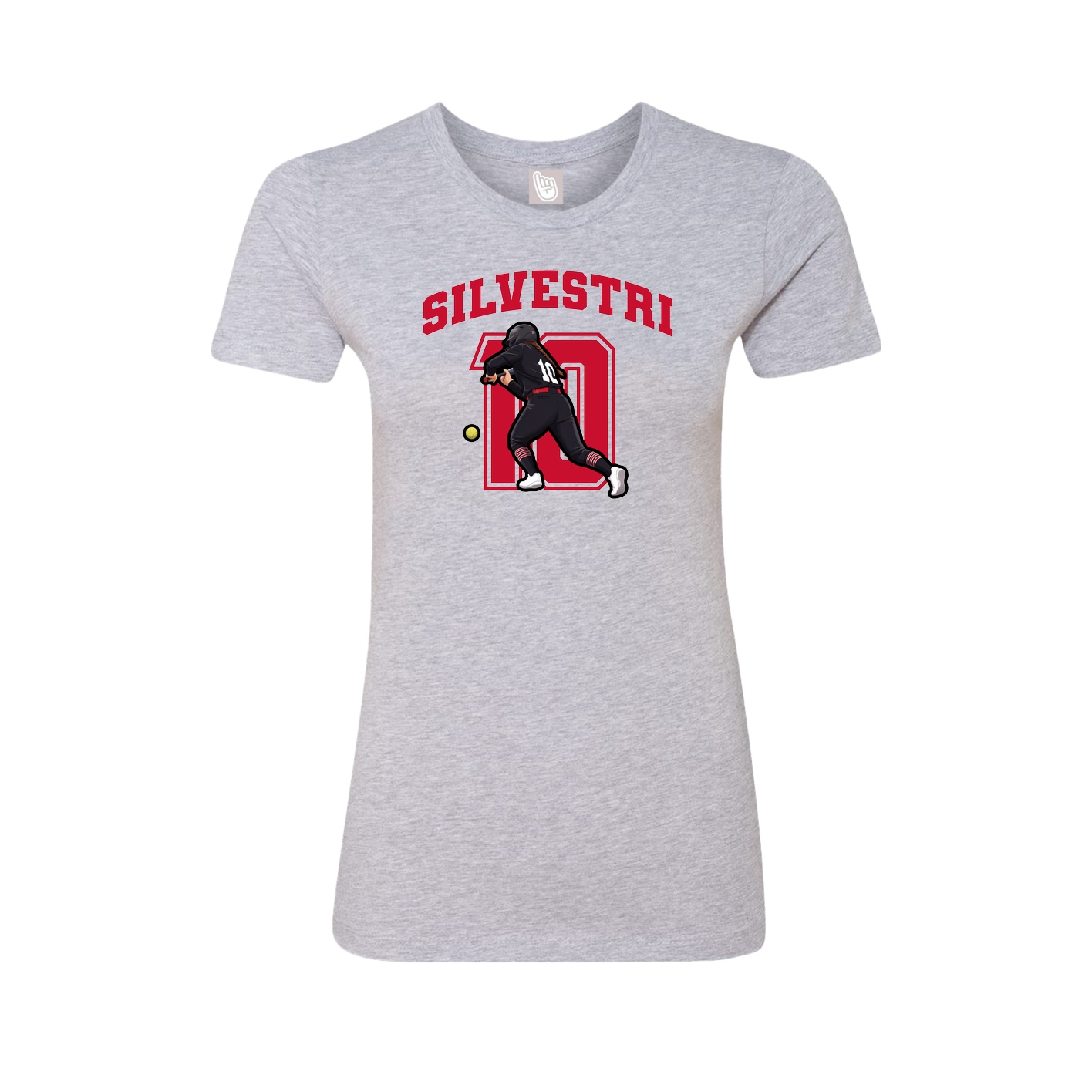 Fitted Women's Tee — Number in Grey