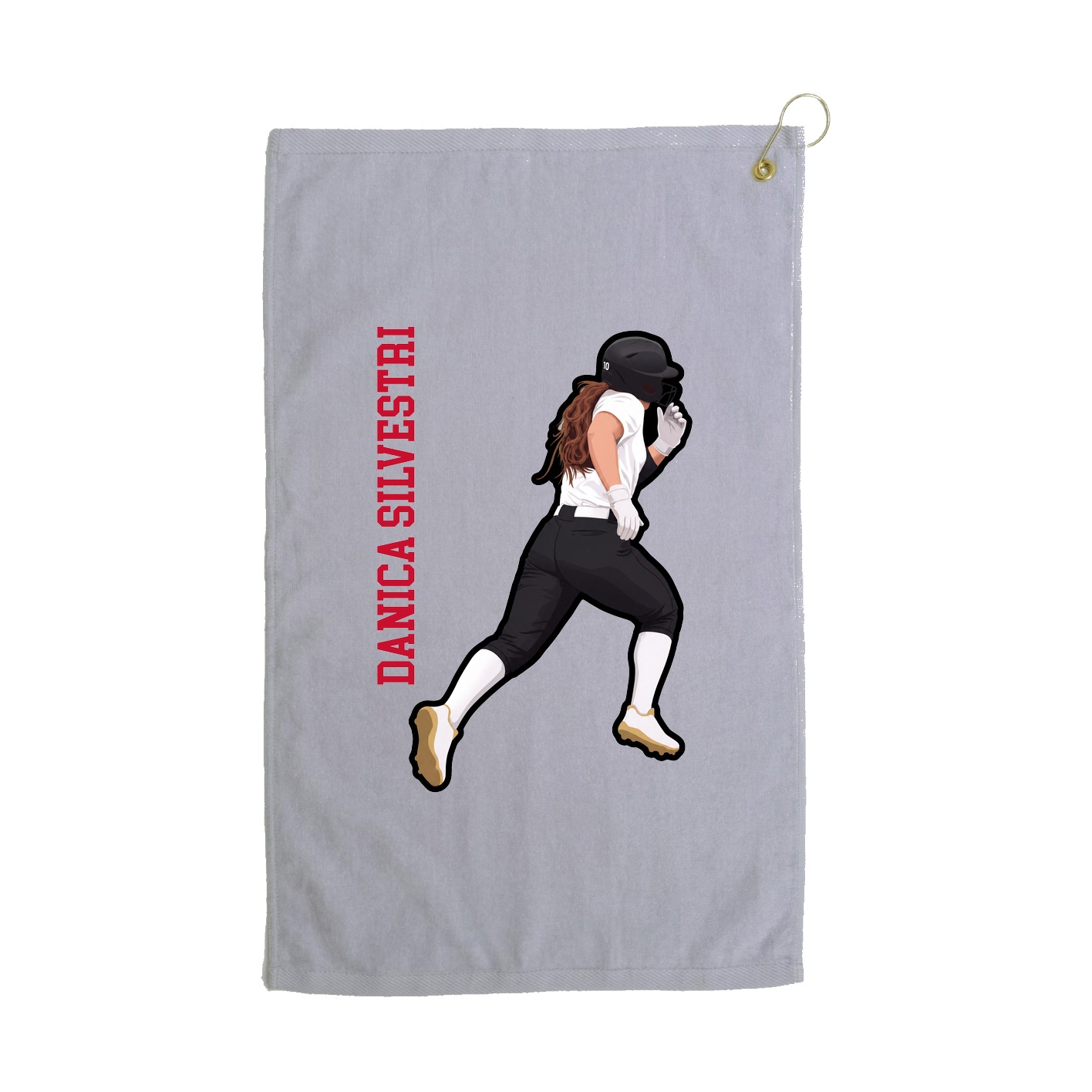 Golf Towel — Name Vertical in Grey
