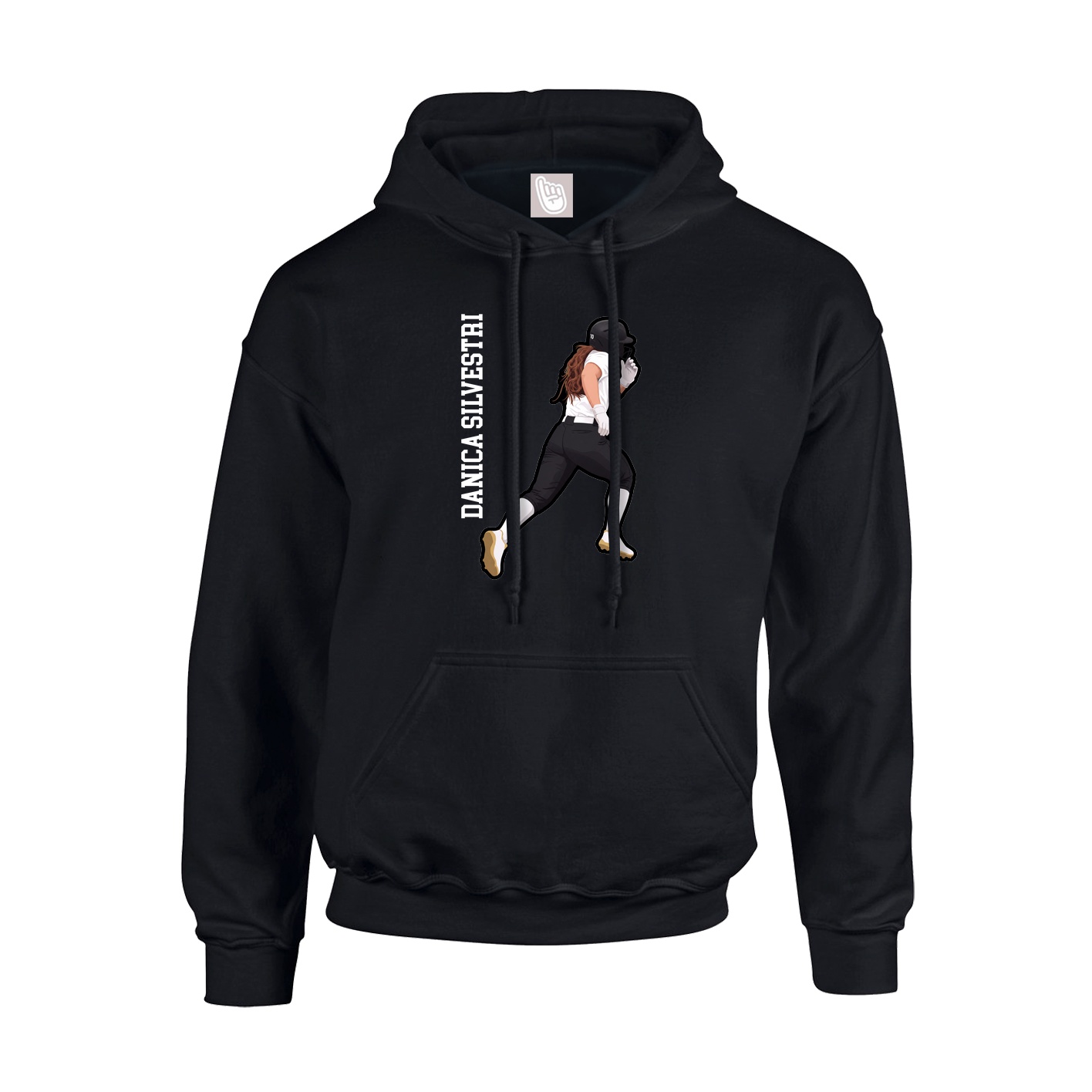 Hoodie — Name Vertical in Black