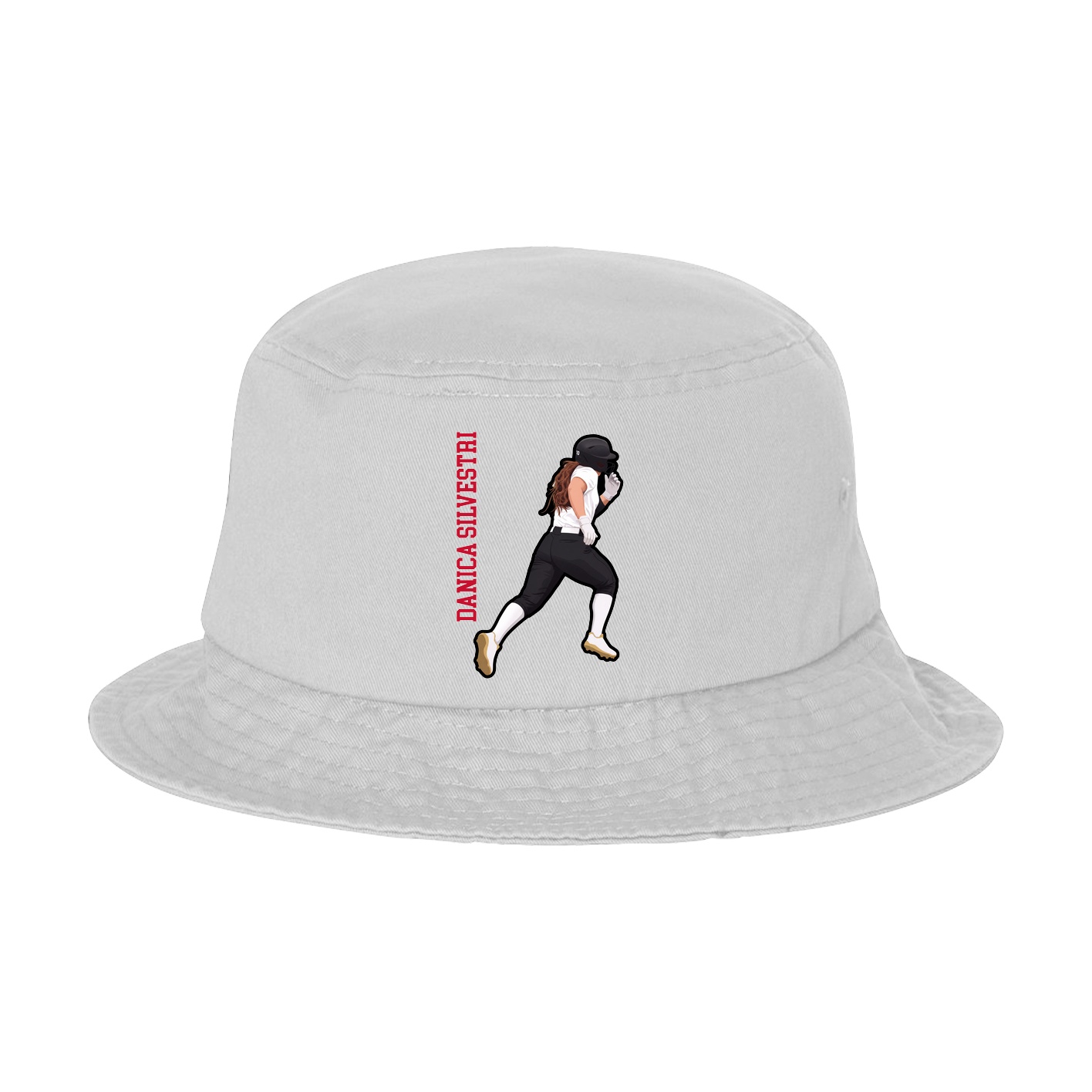 Bucket Cap — Name Vertical in White