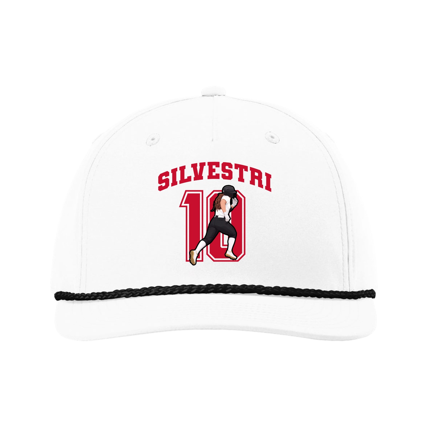 Five-Panel Classic Rope Cap — Number in White