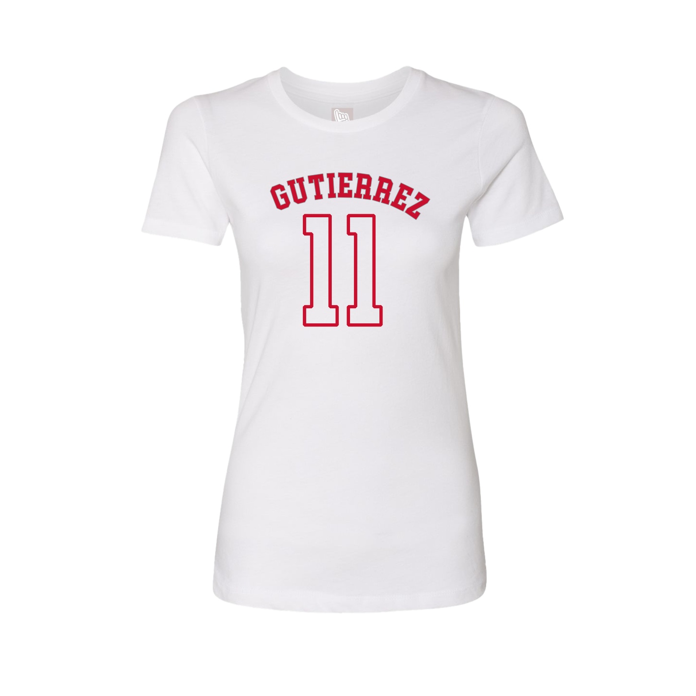 Fitted Women's Tee — Shirsey Arch in White