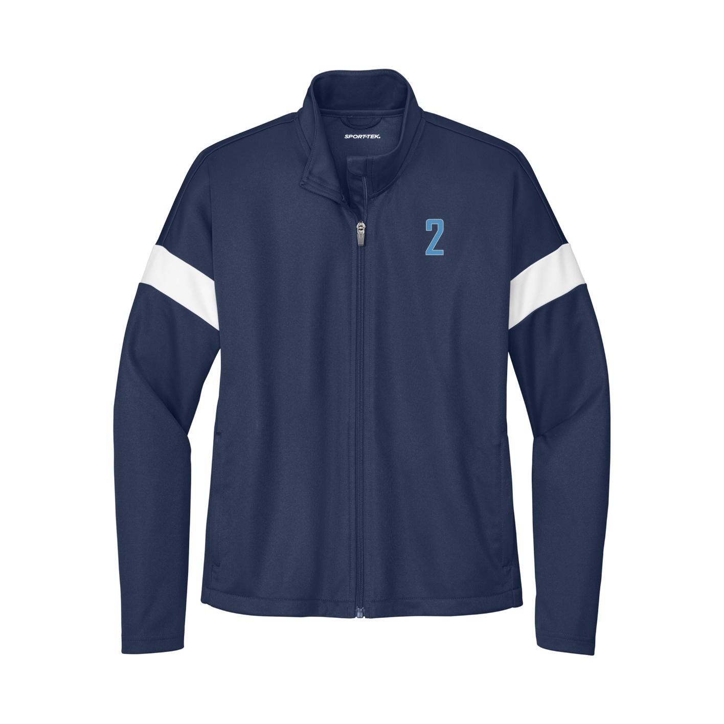 Womens Team Travel Full-Zip Jacket — Front Shirsy in Navy/White