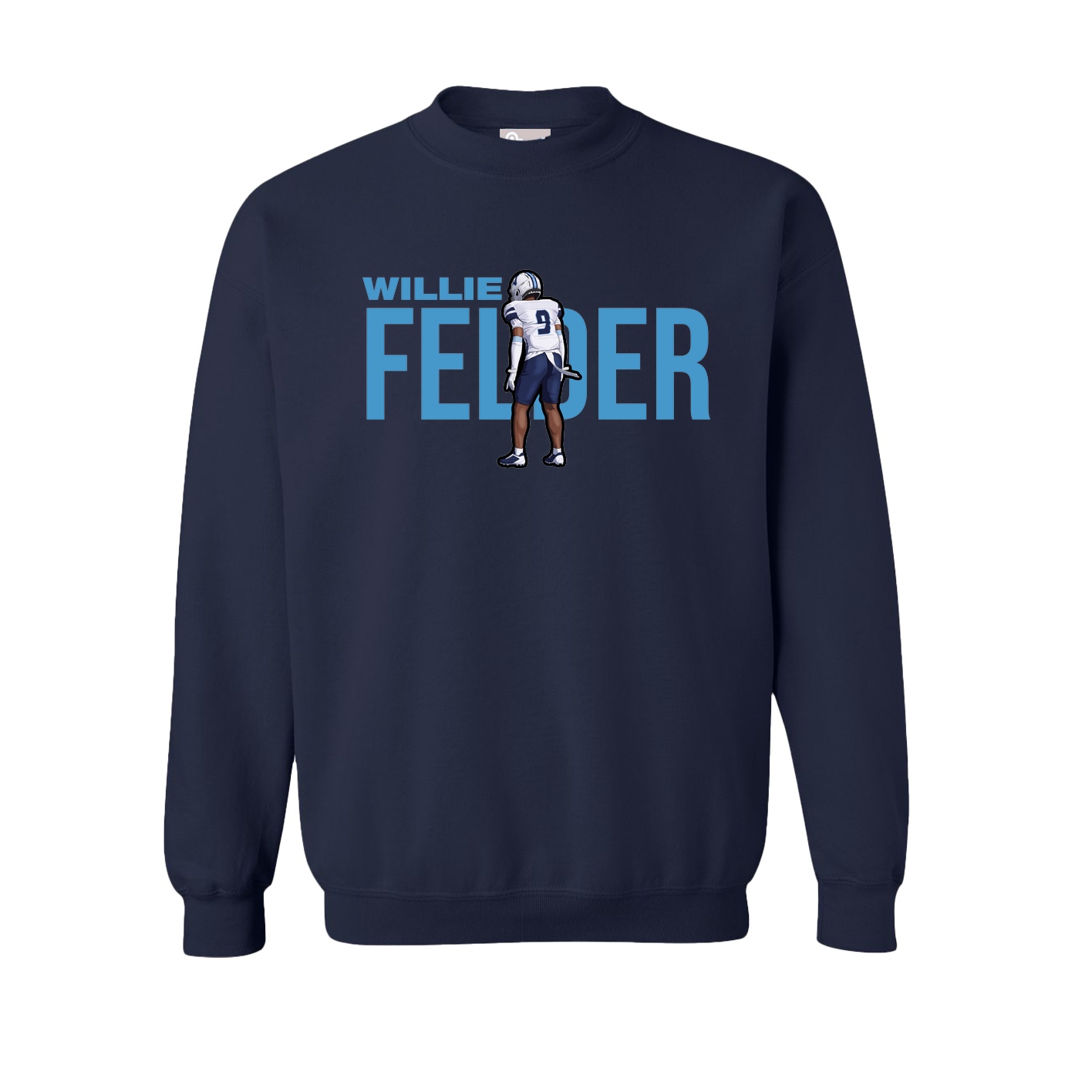 Fleece Crew — Player Name in Navy