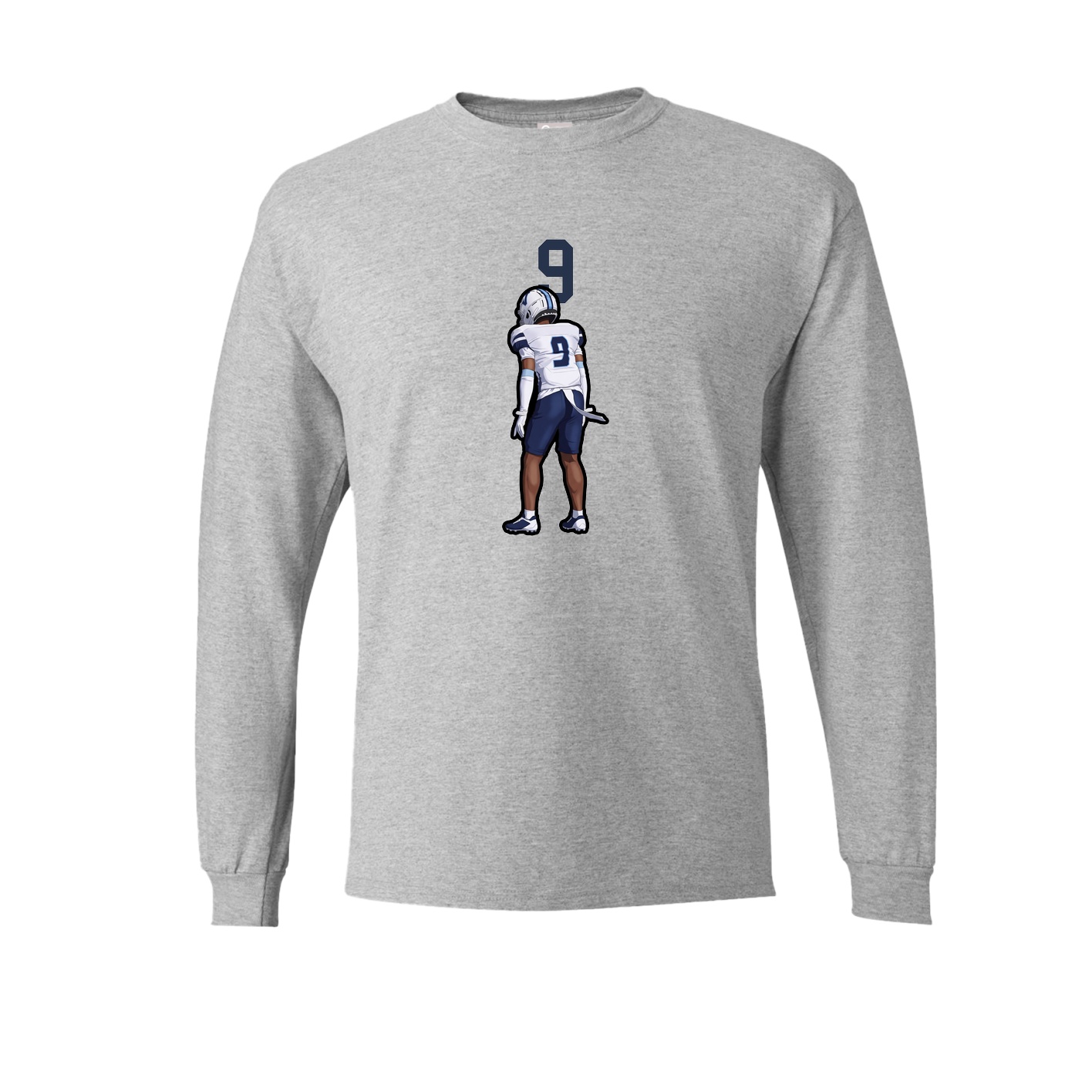 Long Sleeve Tee — Number Top in Grey