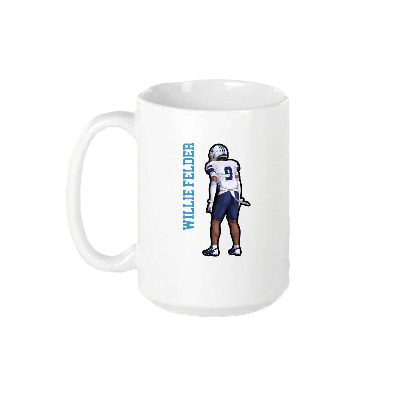 15oz Coffee Mug — Name Vertical in White