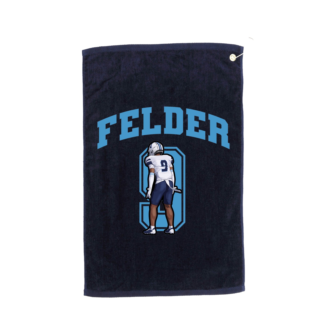 Golf Towel — Number in Navy