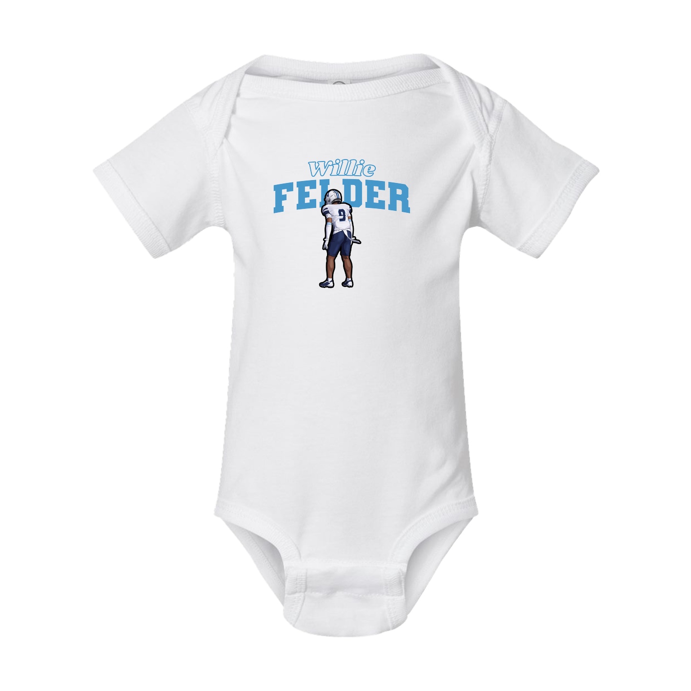 Baby Onesie — Name Arch in White