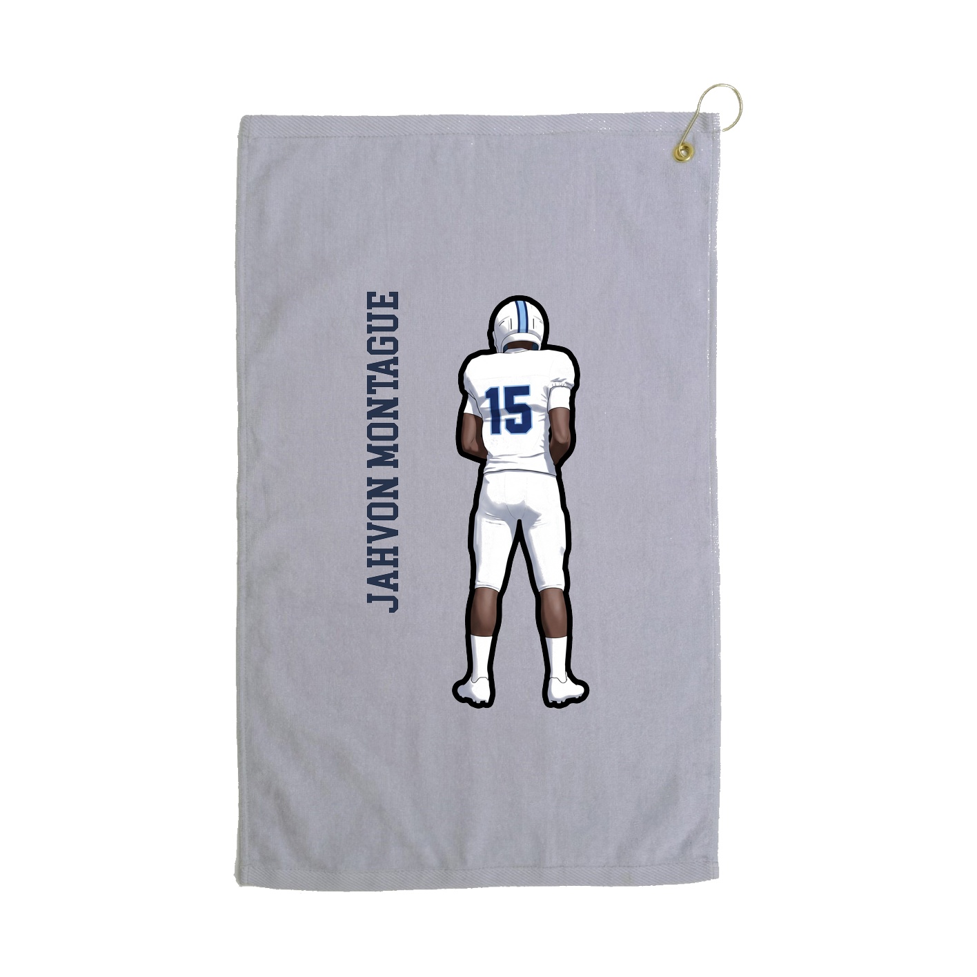 Golf Towel — Name Vertical in Grey