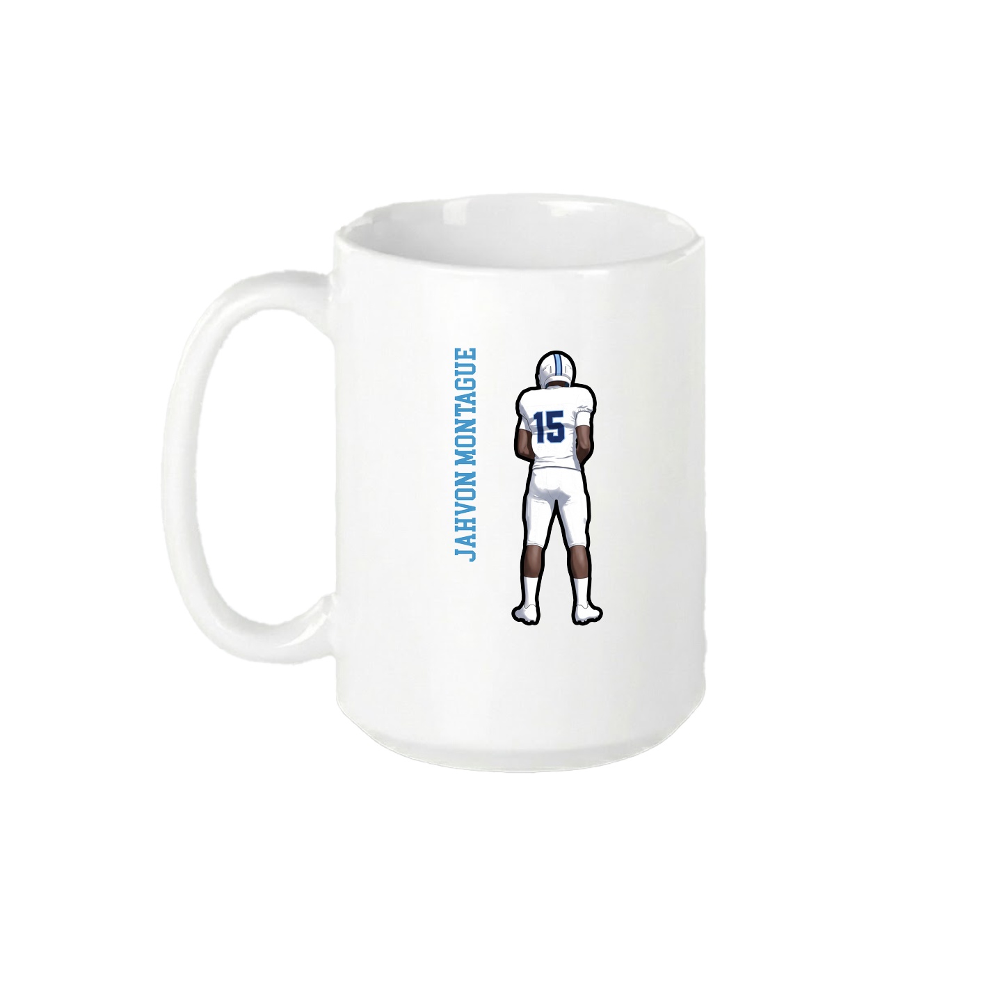 15oz Coffee Mug — Name Vertical in White