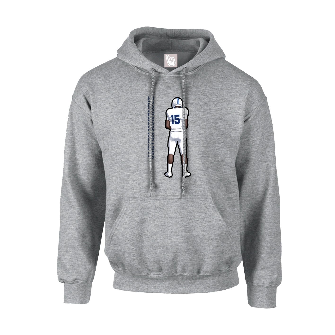 Youth Hoodie — Name Vertical in Grey