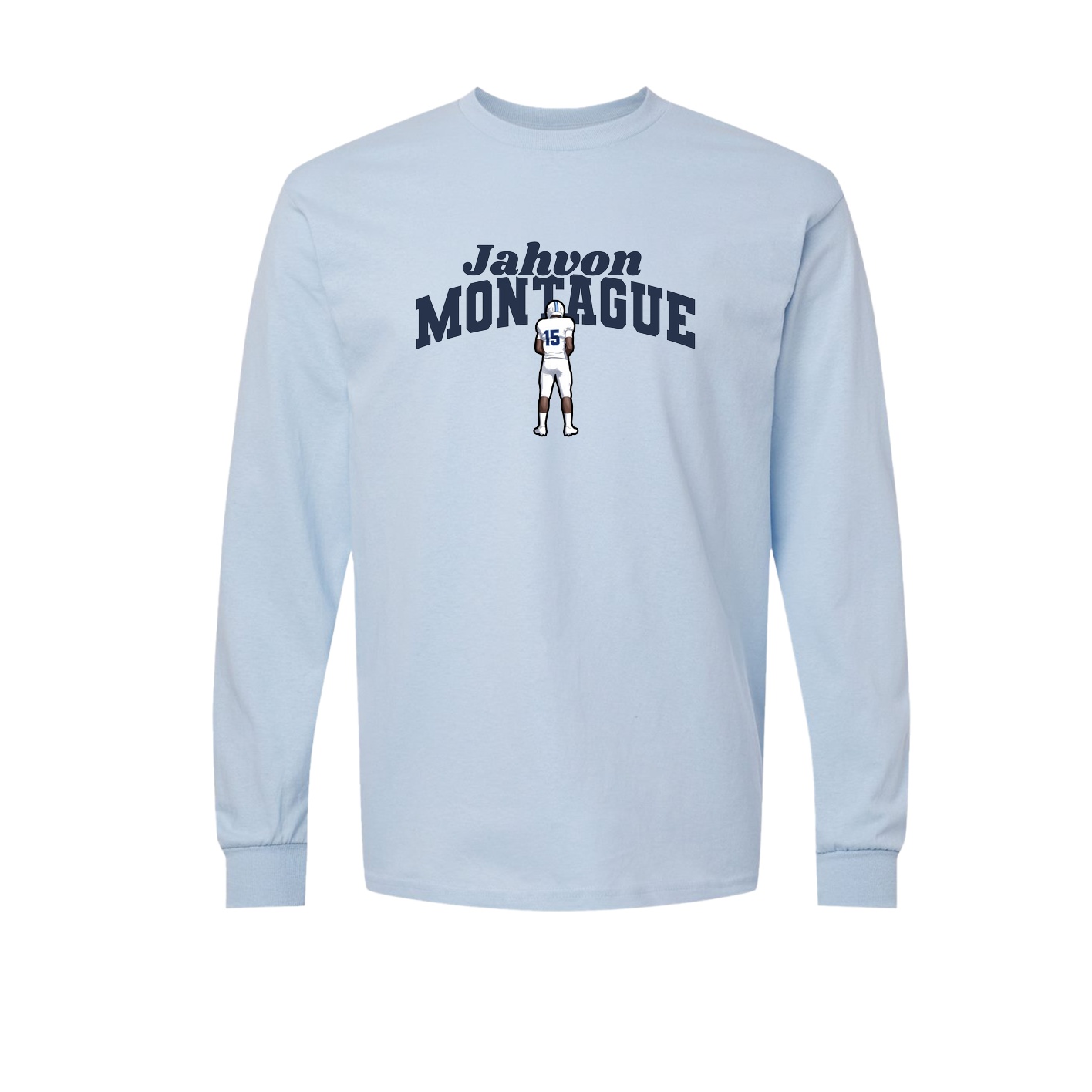 Long Sleeve Tee — Signature Arch in Light Blue