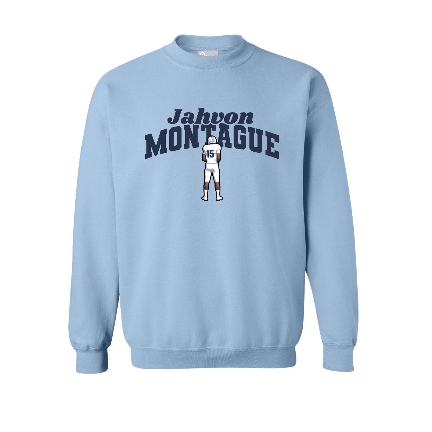 Fleece Crew — Signature Arch in Light Blue