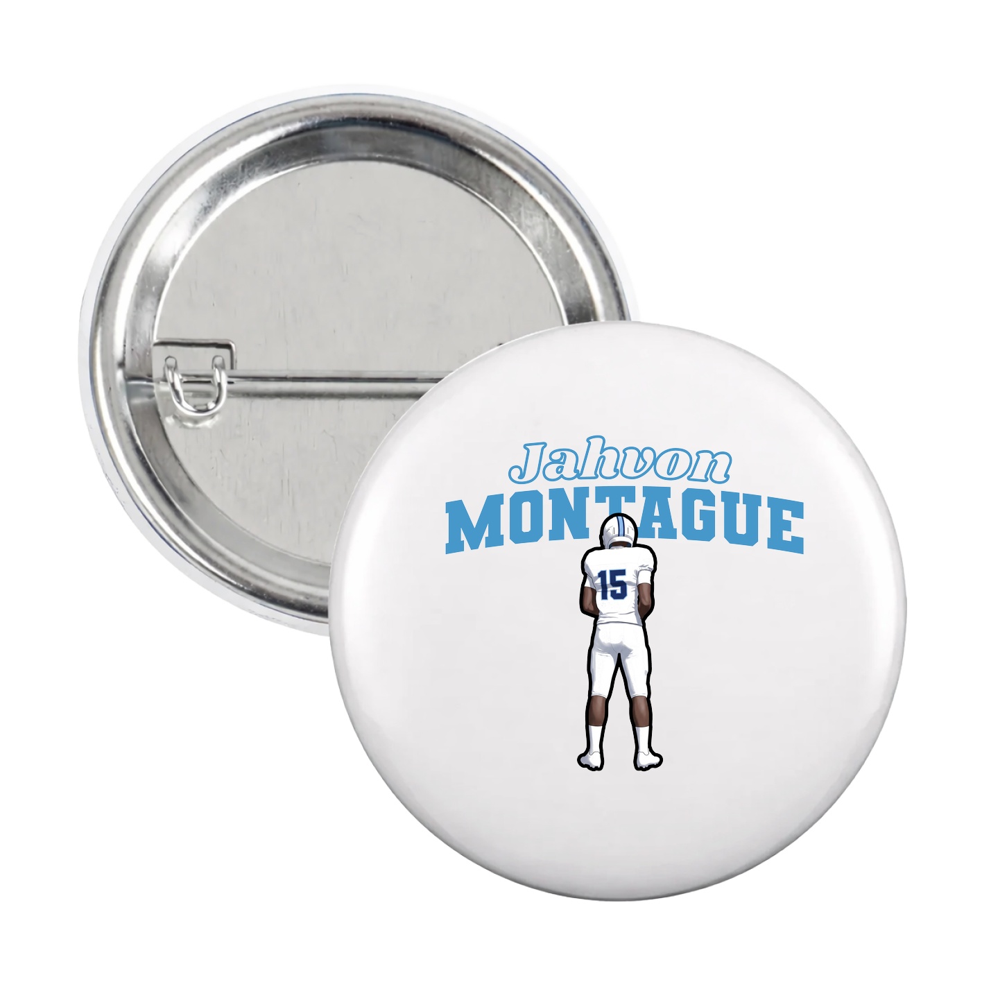 Game Day Button — Name Arch in White