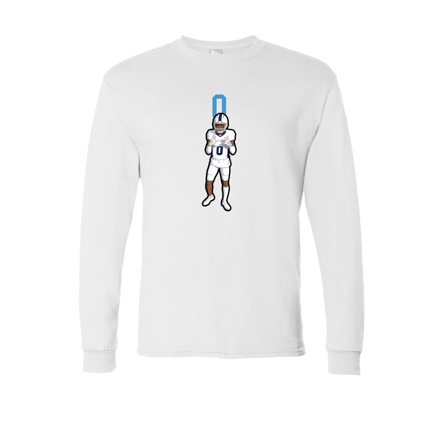 Long Sleeve Tee — Number Top in White
