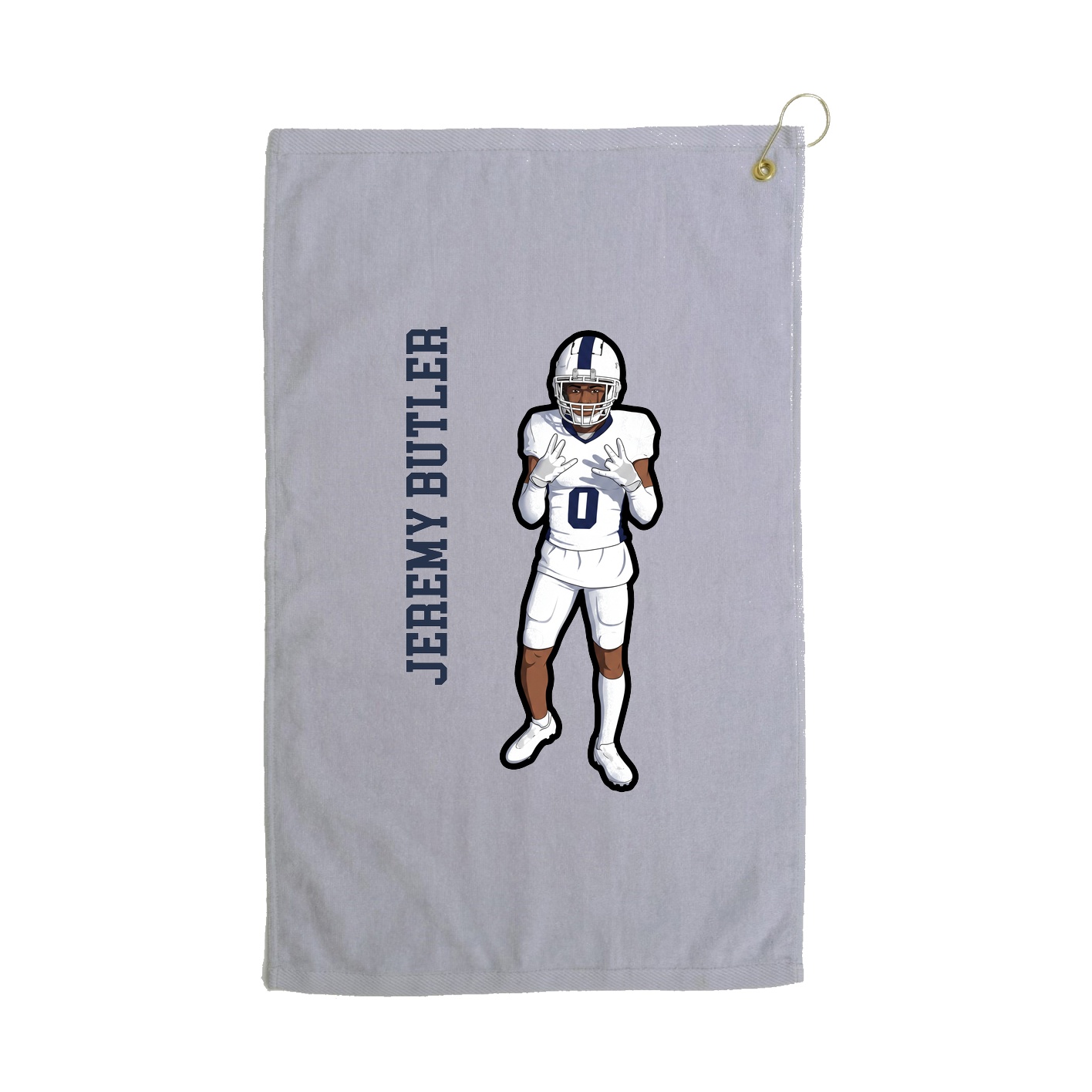 Golf Towel — Name Vertical in Grey