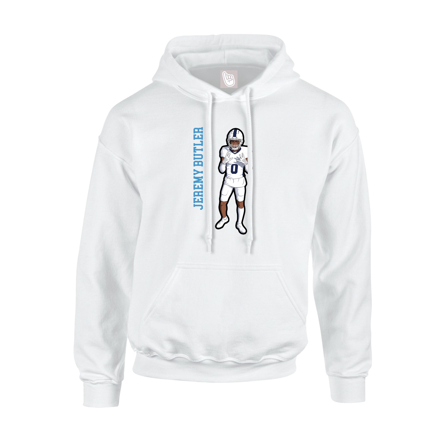 Youth Hoodie — Name Vertical in White