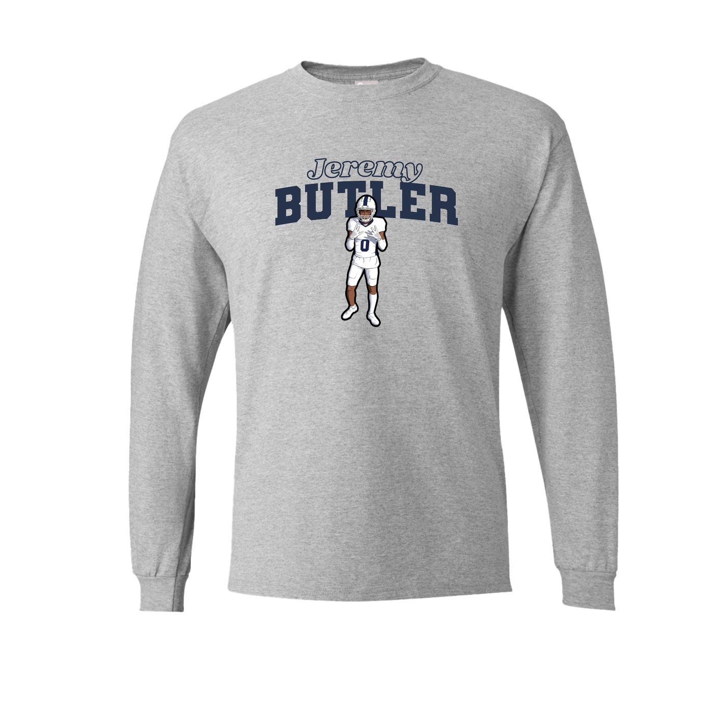 Long Sleeve Tee — Name Arch in Grey