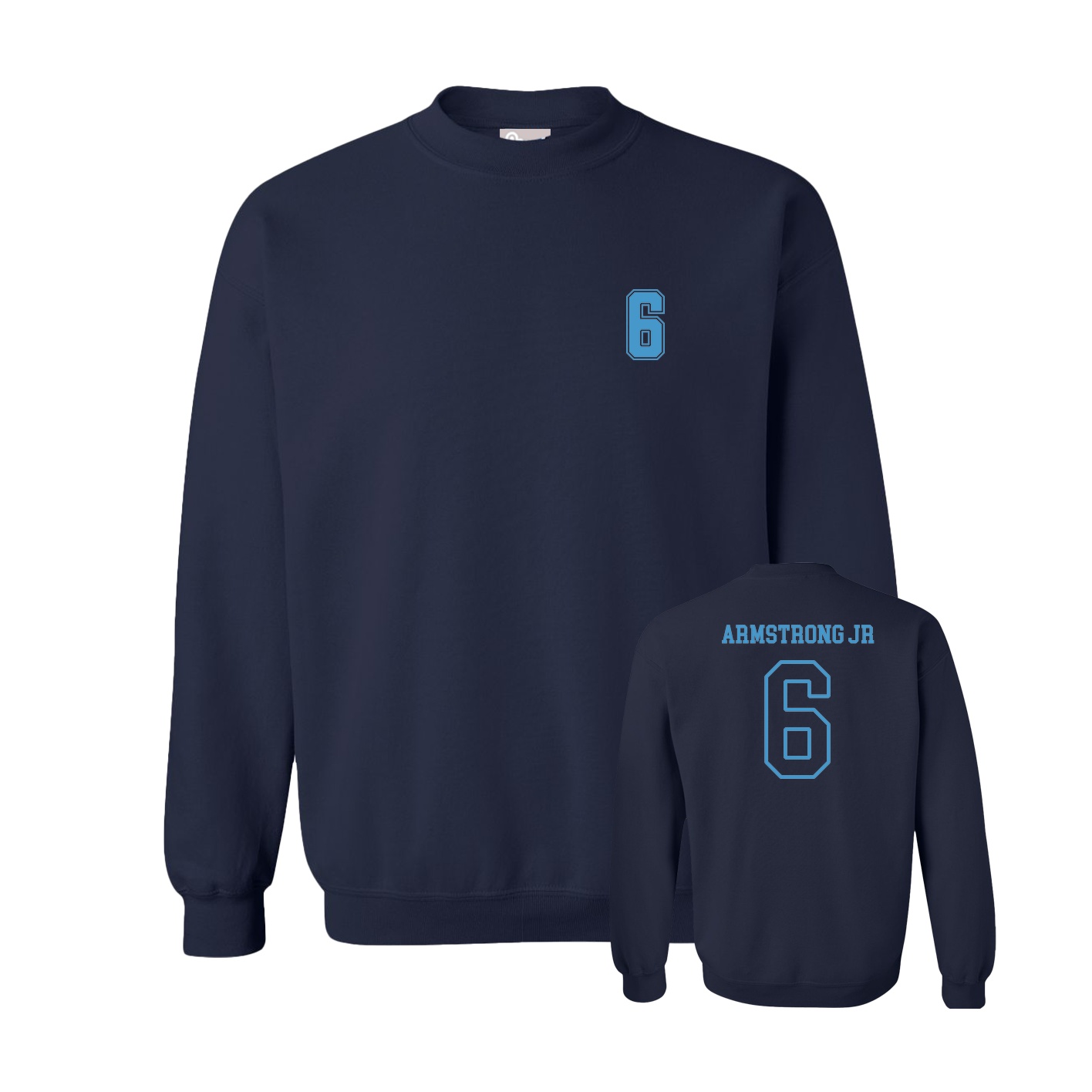 Fleece Crew — Chest Back in Navy