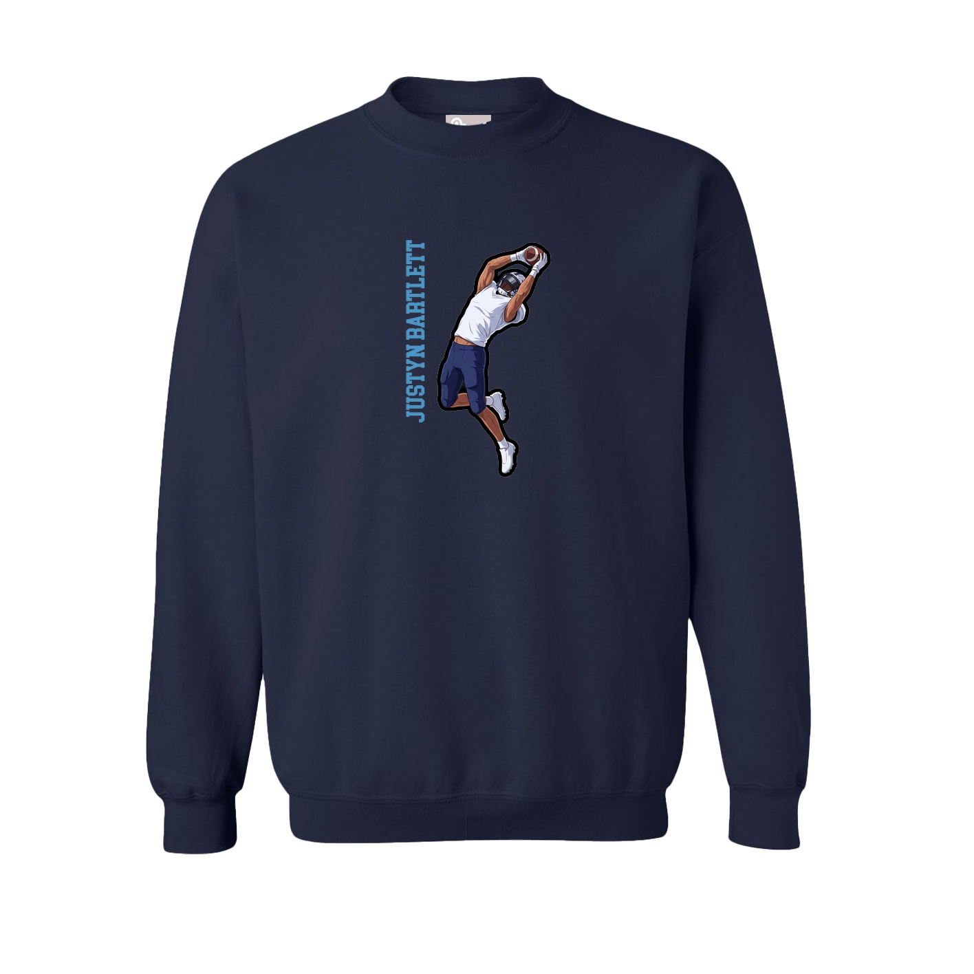 Fleece Crew — Name Vertical in Navy