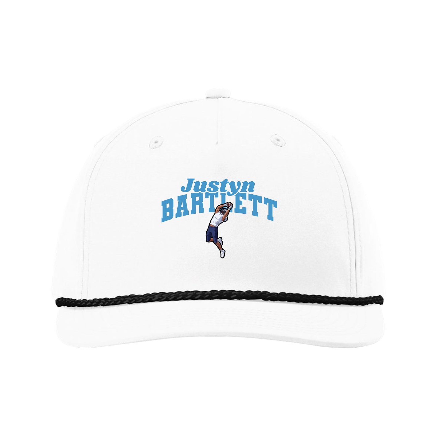Five-Panel Classic Rope Cap — Signature Arch in White