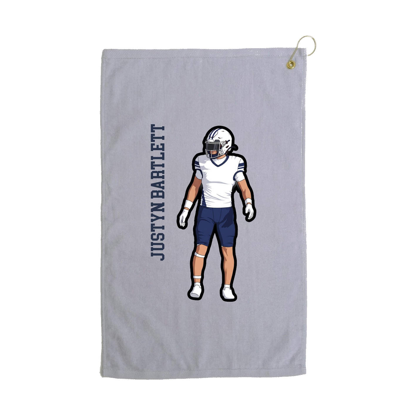 Golf Towel — Name Vertical in Grey
