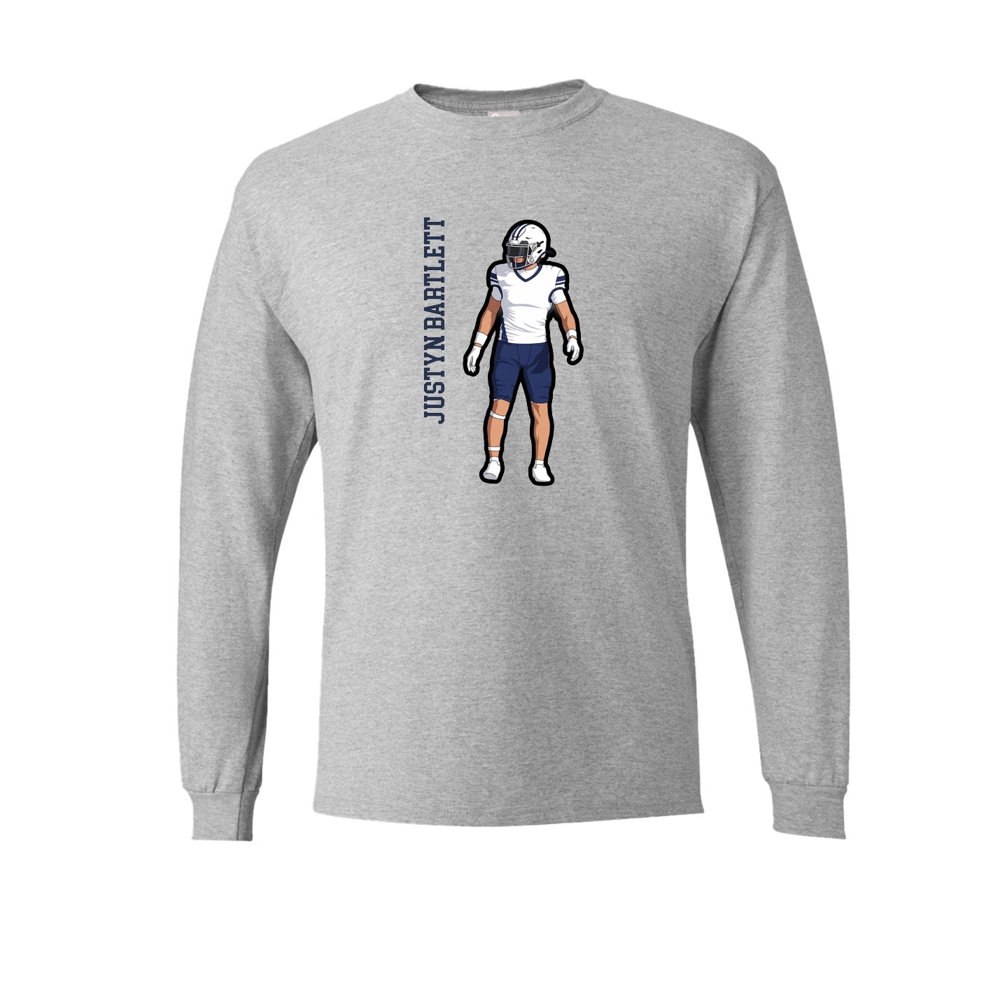 Long Sleeve Tee — Name Vertical in Grey