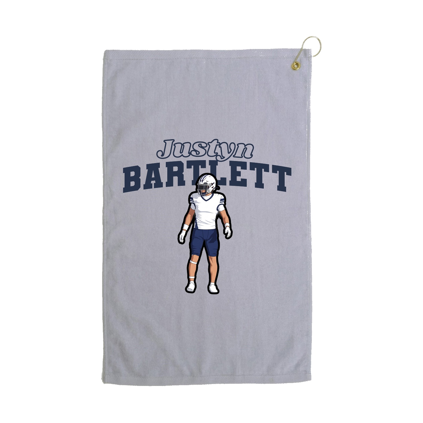 Golf Towel — Name Arch in Grey