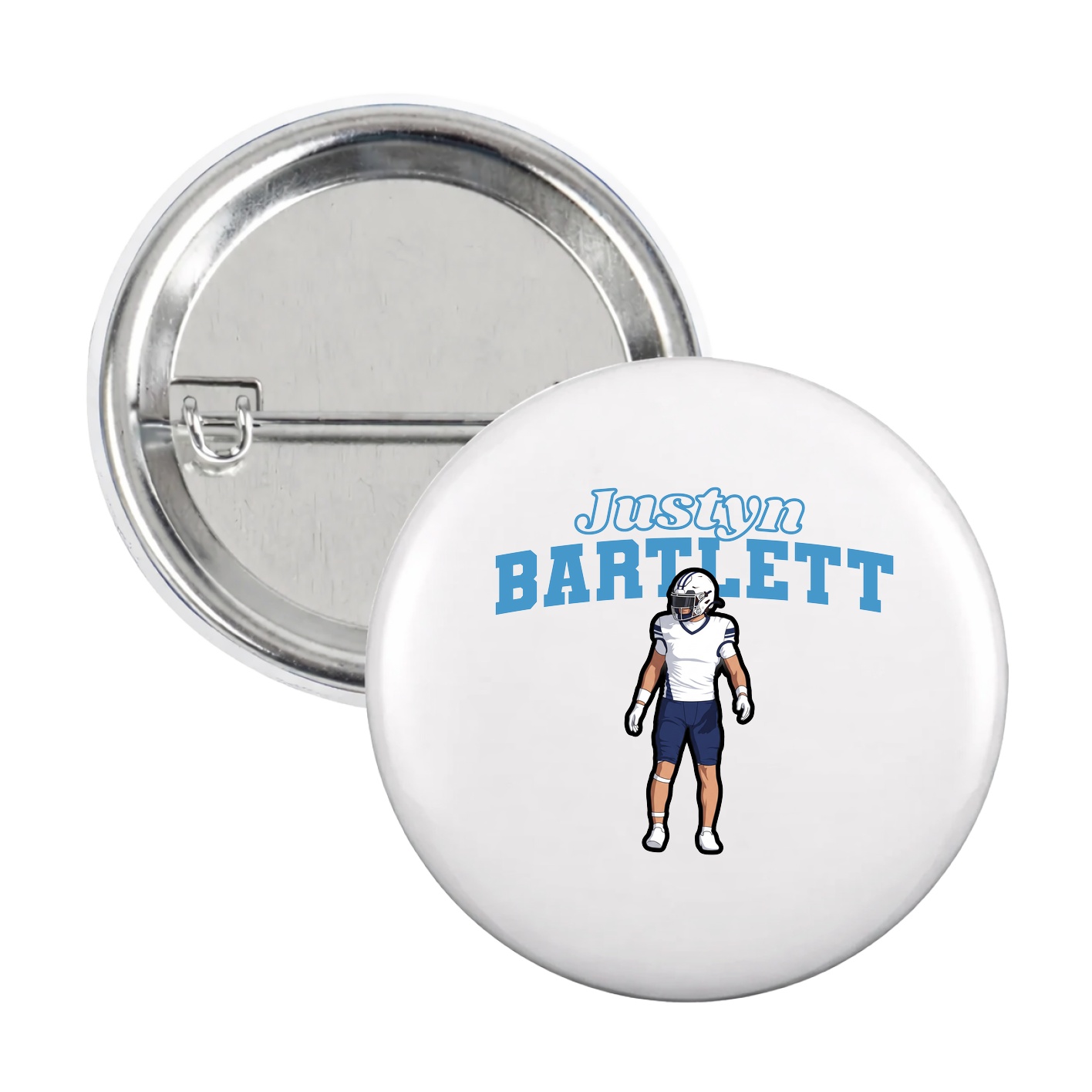Game Day Button — Name Arch in White