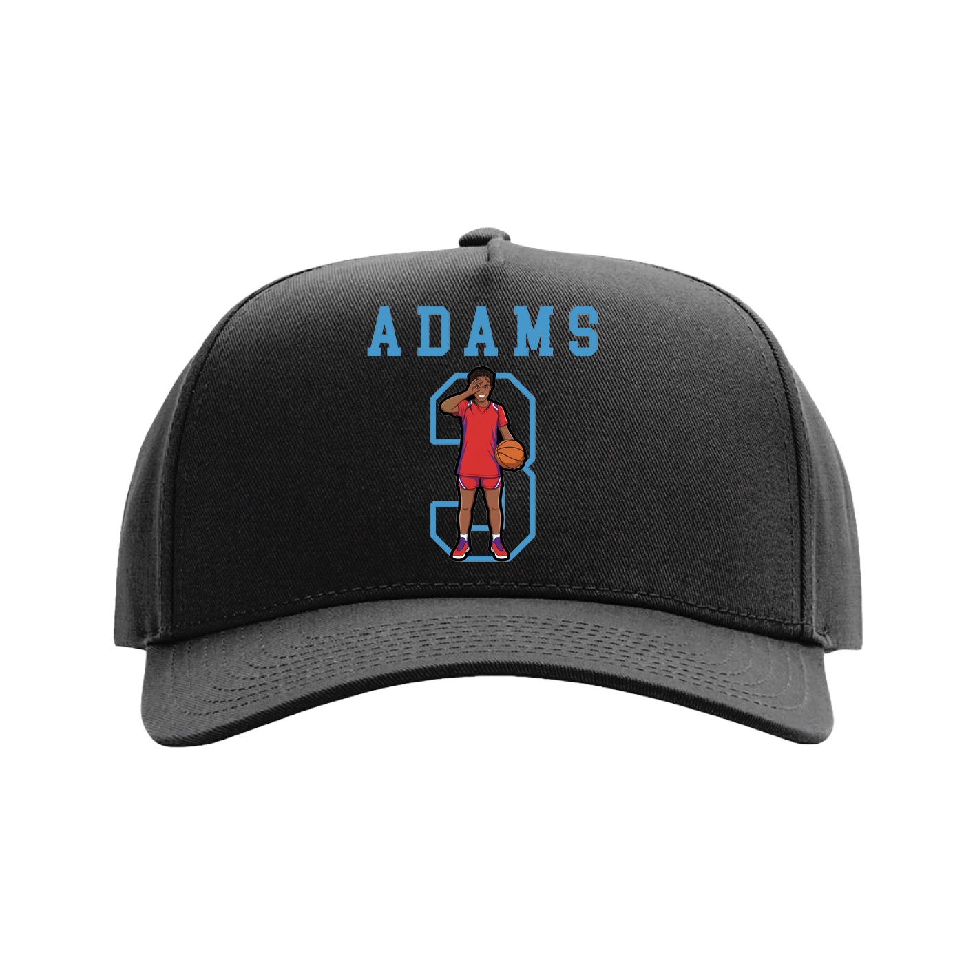 Full Fabric Five-Panel Champ Cap — Shirsey in Black
