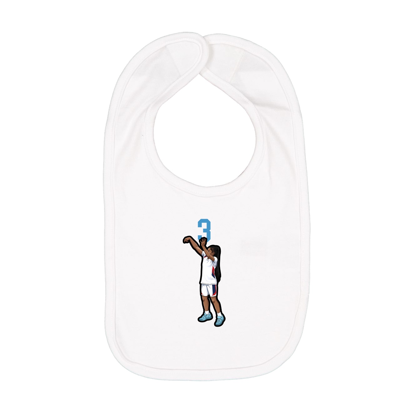 Infant Bib — Number Top in White