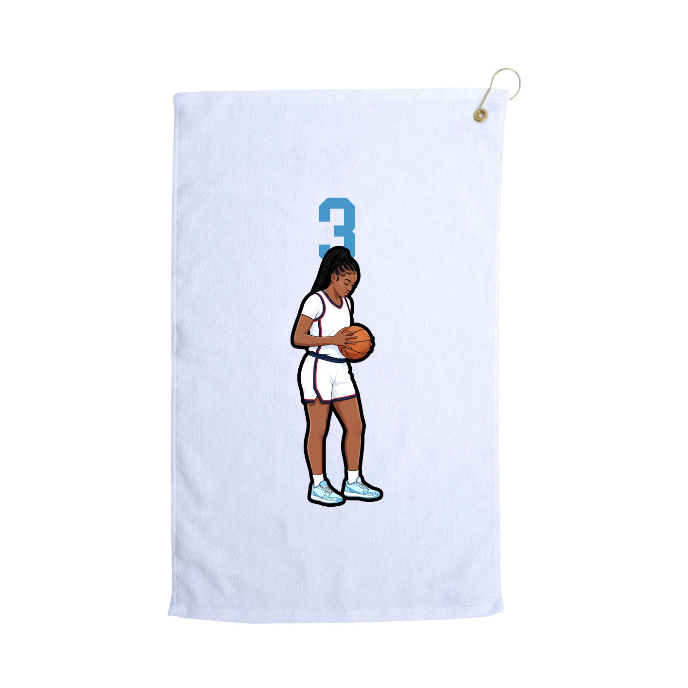 Golf Towel — Number Top in White