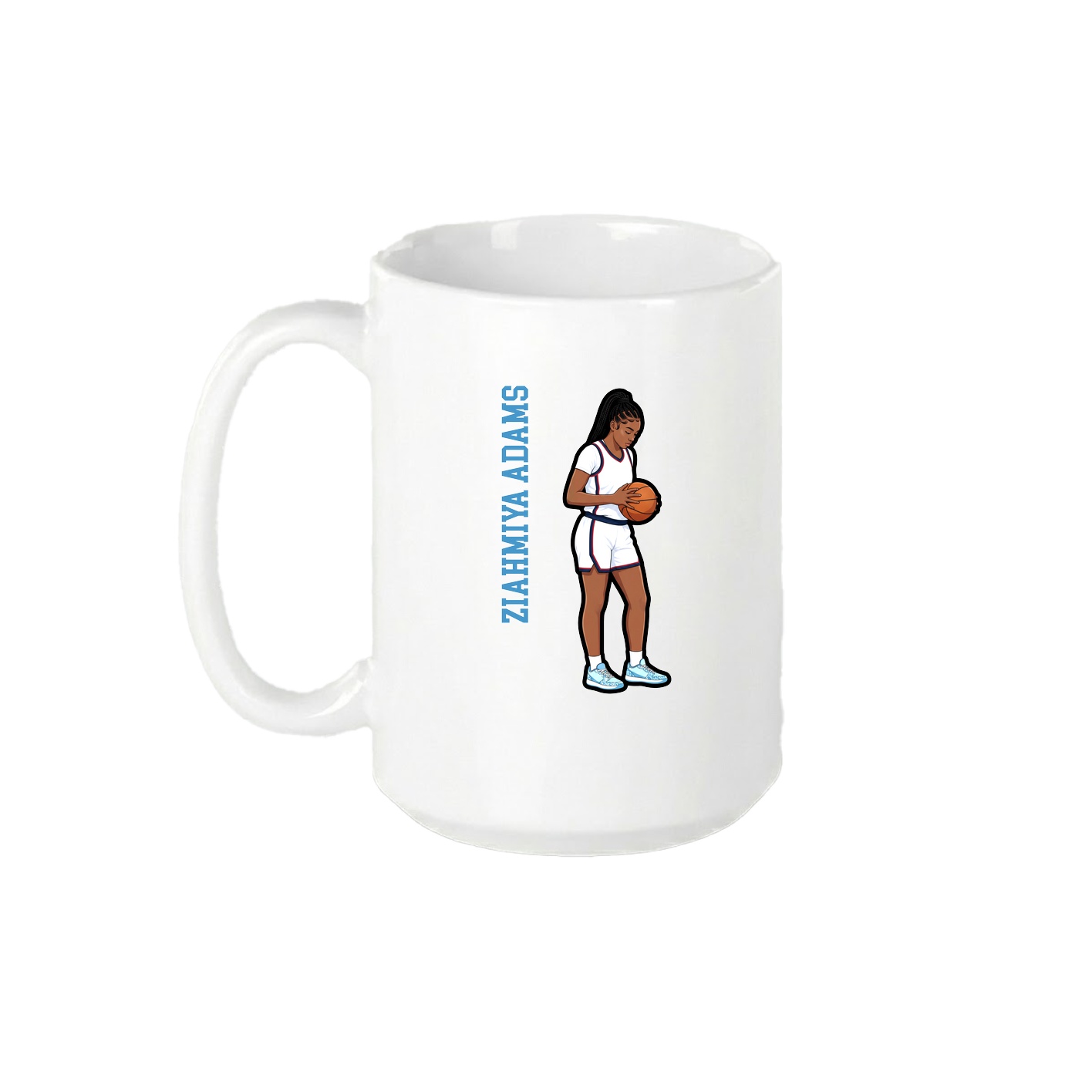 15oz Coffee Mug — Name Vertical in White